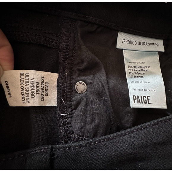 Paige Womens Verdugo Ultra Skinny Jegging Pants Black Size 28 - Picture 6 of 11